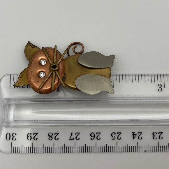 Cat 2"  Brooch Mixed Metals Rhinestones Eyes - Picture 7 of 8